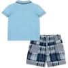 Little Me Clothes for Baby Boys’ Cotton Polo Short-Sleeve and Shorts Set, 12 Months – 4 Toddler(Blue Car)