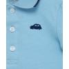 Little Me Clothes for Baby Boys’ Cotton Polo Short-Sleeve and Shorts Set, 12 Months – 4 Toddler(Blue Car)