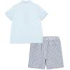 Little Me Clothes for Baby Boys’ Cotton Polo Short-Sleeve and Shorts Set, 12 Months – 4 Toddler(Blue Sailboat)