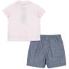 Little Me Clothes for Baby Boys’ Cotton Polo Short-Sleeve and Shorts Set, 12 Months – 4 Toddler(Blue Whale)