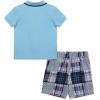 Little Me Clothes for Baby Boys’ Cotton Polo Short-Sleeve and Shorts Set, 12 Months – 4 Toddler(Blue/Blue Stripe Crap)