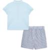 Little Me Clothes for Baby Boys’ Cotton Polo Short-Sleeve and Shorts Set, 12 Months – 4 Toddler(Blue/Gray Whale)
