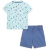 Little Me Clothes for Baby Boys’ Cotton Polo Short-Sleeve and Shorts Set, 12 Months – 4 Toddler(Blue/Green Beach)