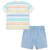 Little Me Clothes for Baby Boys’ Cotton Polo Short-Sleeve and Shorts Set, 12 Months – 4 Toddler(Blue/Multi Stripe)