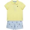 Little Me Clothes for Baby Boys’ Cotton Polo Short-Sleeve and Shorts Set, 12 Months – 4 Toddler(Blue/Yellow Sailboat)
