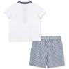 Little Me Clothes for Baby Boys’ Cotton Polo Short-Sleeve and Shorts Set, 12 Months – 4 Toddler(Bright White/ Peacoat Sailboat)