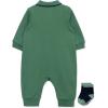 Little Me Clothes for Baby Boys’ Snap Closure Coverall and Matching Socks Set, 3 Months to 12 Months(Deep Grass Green)