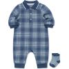 Little Me Clothes for Baby Boys’ Snap Closure Coverall and Matching Socks Set, 3 Months to 12 Months(Moonlight Blue)