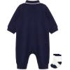 Little Me Clothes for Baby Boys’ Snap Closure Coverall and Matching Socks Set, 3 Months to 12 Months(Peacoat Blue Cars)