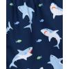 Little Me Clothes for Baby Boys’ Swimsuit Trunks, 6 Months – 4 Toddler(Blue/White Shark)