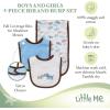 Little Me Clothes for Baby Boys’ and Girls’ 2 Bibs and 1 Burp Cloth Set, Soft Cotton Feeding Essentials with Velcro Closures(Cute Puppies)