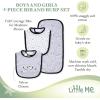 Little Me Clothes for Baby Boys’ and Girls’ 2 Bibs and 1 Burp Cloth Set, Soft Cotton Feeding Essentials with Velcro Closures(Dalmatian)
