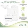 Little Me Clothes for Baby Boys’ and Girls’ 2 Bibs and 1 Burp Cloth Set, Soft Cotton Feeding Essentials with Velcro Closures(Ivory)