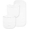 Little Me Clothes for Baby Boys’ and Girls’ 2 Bibs and 1 Burp Cloth Set, Soft Cotton Feeding Essentials with Velcro Closures(Ivory)