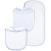Little Me Clothes for Baby Boys’ and Girls’ 2 Bibs and 1 Burp Cloth Set, Soft Cotton Feeding Essentials with Velcro Closures(Ivory Multi)