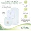 Little Me Clothes for Baby Boys’ and Girls’ 2 Bibs and 1 Burp Cloth Set, Soft Cotton Feeding Essentials with Velcro Closures(Light Blue/Bear)