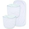 Little Me Clothes for Baby Boys’ and Girls’ 2 Bibs and 1 Burp Cloth Set, Soft Cotton Feeding Essentials with Velcro Closures(Mint Print)