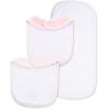 Little Me Clothes for Baby Boys’ and Girls’ 2 Bibs and 1 Burp Cloth Set, Soft Cotton Feeding Essentials with Velcro Closures(Pink)