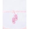 Little Me Clothes for Baby Boys’ and Girls’ 2 Bibs and 1 Burp Cloth Set, Soft Cotton Feeding Essentials with Velcro Closures(Pink/Ballerina)