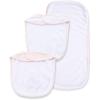 Little Me Clothes for Baby Boys’ and Girls’ 2 Bibs and 1 Burp Cloth Set, Soft Cotton Feeding Essentials with Velcro Closures(Pink/Bear)