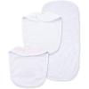 Little Me Clothes for Baby Boys’ and Girls’ 2 Bibs and 1 Burp Cloth Set, Soft Cotton Feeding Essentials with Velcro Closures(Pink/Bunnies)