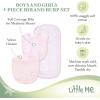 Little Me Clothes for Baby Boys’ and Girls’ 2 Bibs and 1 Burp Cloth Set, Soft Cotton Feeding Essentials with Velcro Closures(Pink/Multi)