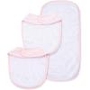 Little Me Clothes for Baby Boys’ and Girls’ 2 Bibs and 1 Burp Cloth Set, Soft Cotton Feeding Essentials with Velcro Closures(Pink/Multi)