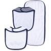 Little Me Clothes for Baby Boys’ and Girls’ 2 Bibs and 1 Burp Cloth Set, Soft Cotton Feeding Essentials with Velcro Closures(Sports)
