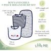 Little Me Clothes for Baby Boys’ and Girls’ 2 Bibs and 1 Burp Cloth Set, Soft Cotton Feeding Essentials with Velcro Closures(Sports)