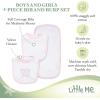 Little Me Clothes for Baby Boys’ and Girls’ 2 Bibs and 1 Burp Cloth Set, Soft Cotton Feeding Essentials with Velcro Closures(Thank Heaven)
