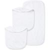 Little Me Clothes for Baby Boys’ and Girls’ 2 Bibs and 1 Burp Cloth Set, Soft Cotton Feeding Essentials with Velcro Closures(White)