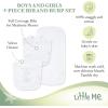 Little Me Clothes for Baby Boys’ and Girls’ 2 Bibs and 1 Burp Cloth Set, Soft Cotton Feeding Essentials with Velcro Closures(White)