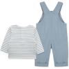 Little Me Essentials for Baby Girls and Boys Woven Jumpers and Coverall Overalls Set, Newborn to 24 Months(Dusty Blue/Marshmallow Doggies)