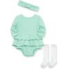 Little Me Simply Clothes for Baby Girls’ 100% Organic Cotton Pointelle Rib Tunic and Bubble Sets, 3-12 Months(Lichen)