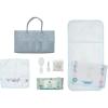 Little Me Accessories Caddy 7-Piece Baby Care Bundle with 60 Count Hypoallergenic Wipes, Hard Travel Case, Portable Changing Pad, Soft Wash Cloth, Nail Clippers, Safety Swabs, and Hairbrush