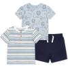 Little Me Clothes for Baby Boys’ 3-Piece Play Short Sets, 12 Months – 4 Toddler(Blue Lion)