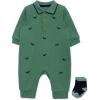 Little Me Clothes for Baby Boys’ Snap Closure Coverall and Matching Socks Set, 3 Months to 12 Months(Deep Grass Green)