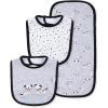 Little Me Clothes for Baby Boys’ and Girls’ 2 Bibs and 1 Burp Cloth Set, Soft Cotton Feeding Essentials with Velcro Closures(Dalmatian)