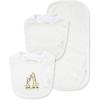 Little Me Clothes for Baby Boys’ and Girls’ 2 Bibs and 1 Burp Cloth Set, Soft Cotton Feeding Essentials with Velcro Closures(Giraffe)