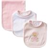 Little Me Clothes for Baby Boys’ and Girls’ 2 Bibs and 1 Burp Cloth Set, Soft Cotton Feeding Essentials with Velcro Closures(Pink/Bear)