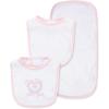 Little Me Clothes for Baby Boys’ and Girls’ 2 Bibs and 1 Burp Cloth Set, Soft Cotton Feeding Essentials with Velcro Closures(Thank Heaven)