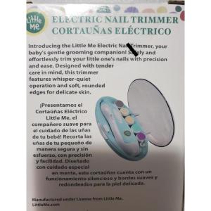 Little Me Baby Nail Trimmer Electric – Nail Trimmer Set – Safe and Quick Baby Nail Trimming & Filing with 6 Interchangeable Heads, 2-Speed Motor, Whisper-Quiet Operation, and Storage Case
