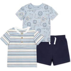Little Me Clothes for Baby Boys’ 3-Piece Play Short Sets, 12 Months – 4 Toddler(Blue Lion)