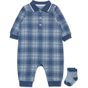 Little Me Clothes for Baby Boys’ Snap Closure Coverall and Matching Socks Set, 3 Months to 12 Months(Moonlight Blue)
