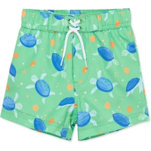 Little Me Clothes for Baby Boys’ Swimsuit Trunks, 6 Months – 4 Toddler(Green Turtle)
