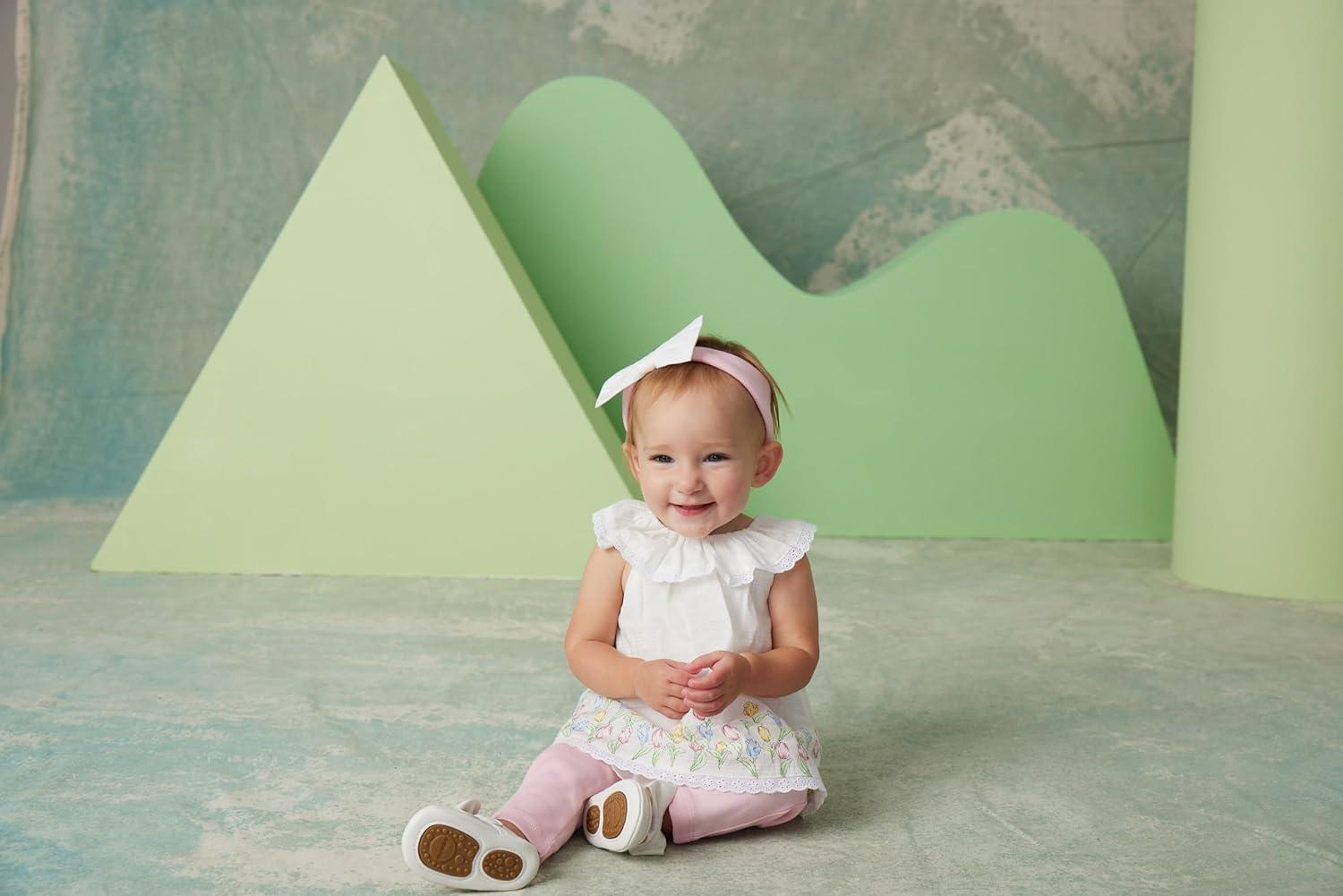 imageLittle Me Baby Girls 3Piece Tunic Pant and Headband Set 324 MonthsWhitePink