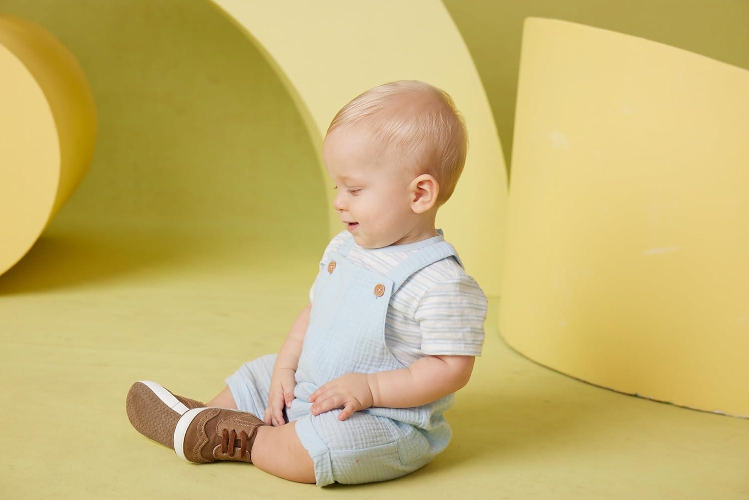 imageLittle Me babyboys 2piece Tee Shirt and Shortall SetDark Denim Blue
