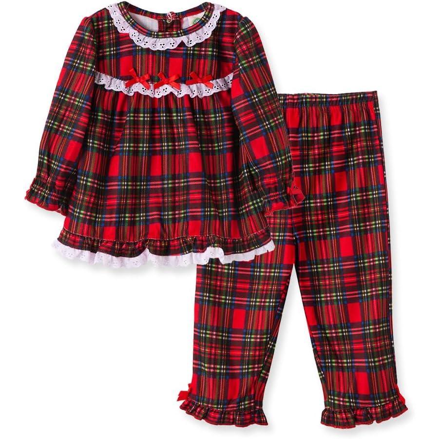 imageLittle Me Clothes for Baby Boys and Girls Christmas Matching Plaid Pajamas and Nightgowns 3 Months up to Girls 10Girl Plaid 2pc Pj