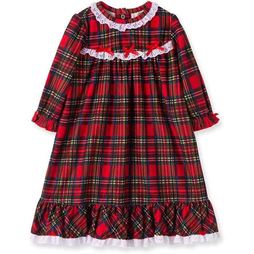 imageLittle Me Clothes for Baby Boys and Girls Christmas Matching Plaid Pajamas and Nightgowns 3 Months up to Girls 10Red