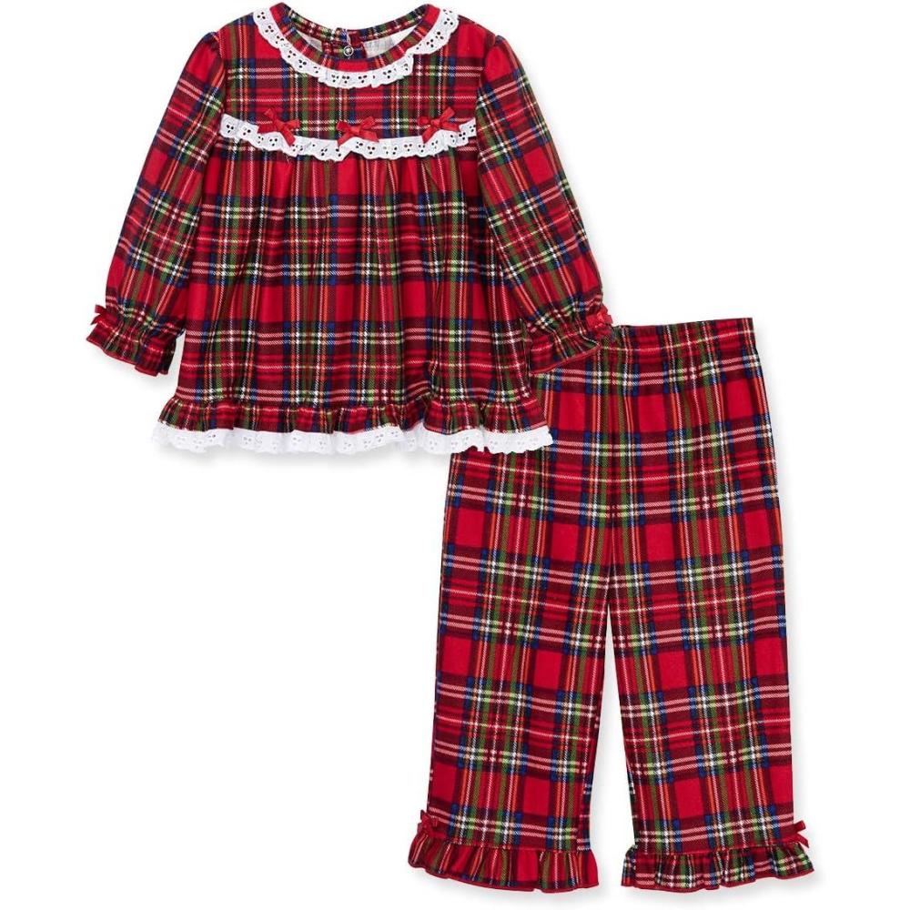 imageLittle Me Clothes for Baby Boys and Girls Christmas Matching Plaid Pajamas and Nightgowns 3 Months up to Girls 10Xmas Holiday Christmas Plaid Coat Girls